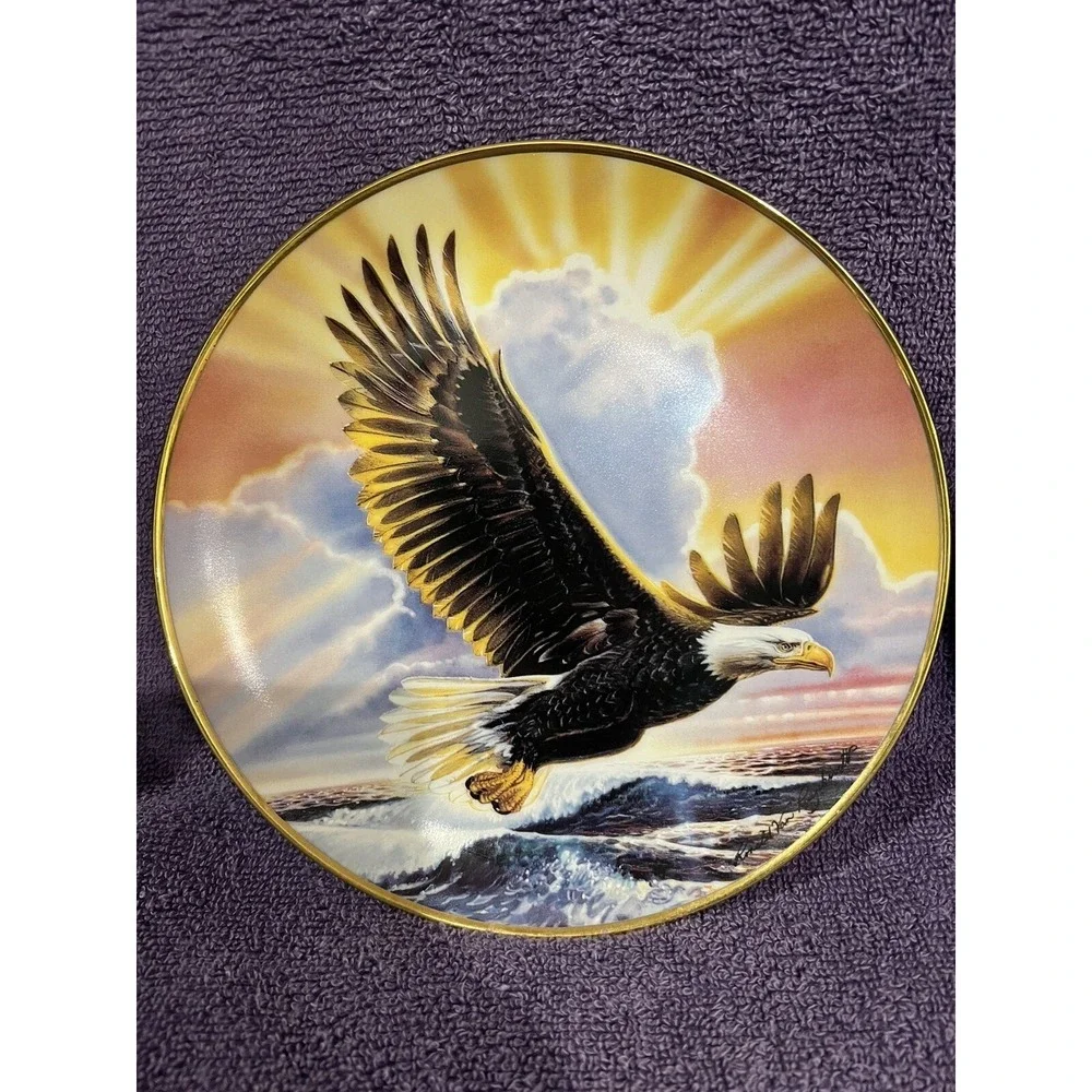 Collectors Plates 1992 Franklin Mint Wings of Majesty Eagle & Bradford's Visions
